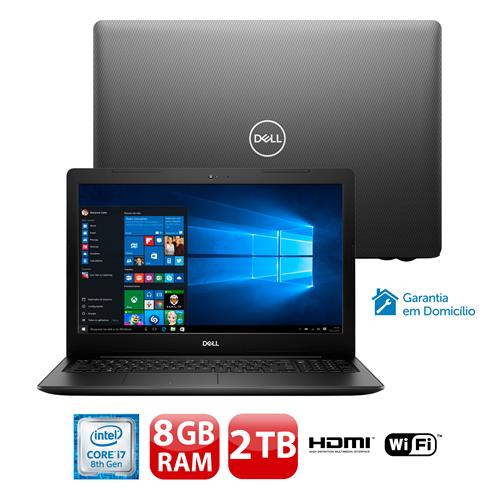 Notebook Dell Core i7-8565U 8GB 2TB Tela 15.6” Windows 10 Inspiron I15-3583-A5XP