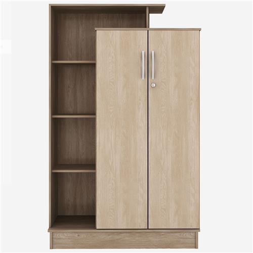 Armário Multiuso Demóbile Elite com 2 Portas e 6 Prateleiras Nogal Vanilla Touch Armários Adesivo Laminação Carplast ~ Armário Multiuso Demóbile Elite com 2 Portas e 6 Prateleiras Nogal Vanilla Touch Armários