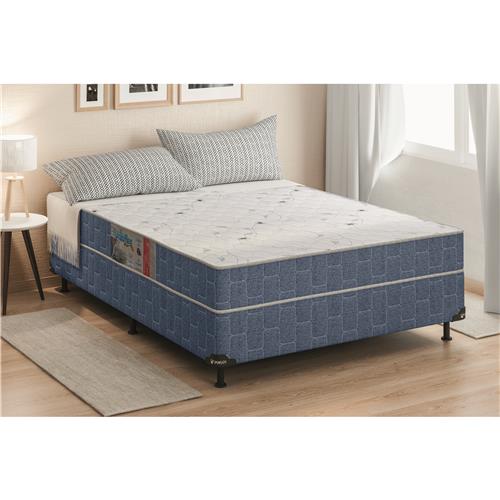 Menor preço em Cama Box Conjugado Casal Umaflex Native com Espuma D28 51x138x188 cm – Azul / Branco