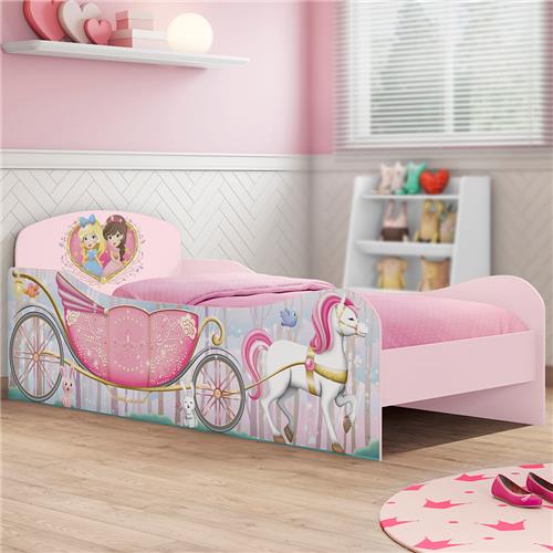 Cama Infantil Móveis Estrela Princesas na Floresta - Rosa Menor preço em Cama Infantil Móveis Estrela Princesas na Floresta - Rosa