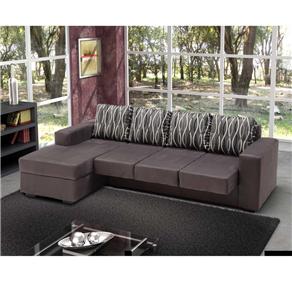 Sofas Com Chaise Ofertas No Extra Br Sofá 3 Lugares Master Móveis Avalon Tecido Em Suede Com Assento Retrátil Chaise Direito