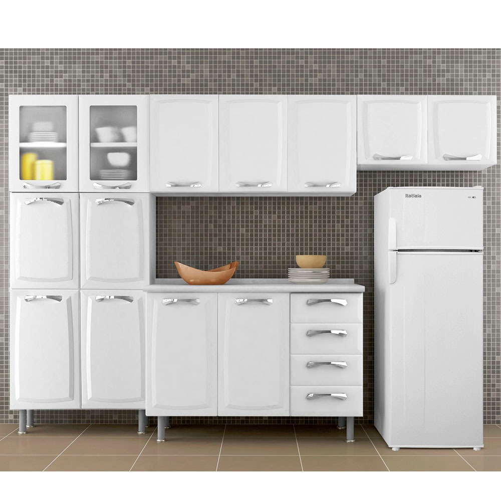 Cozinha Compacta Itatiaia Premium Com 13 Portas E 4 Gavetas Branca Cozinha Compacta Itatiaia Premium Com 13 Portas E 4 Gavetas Branca
