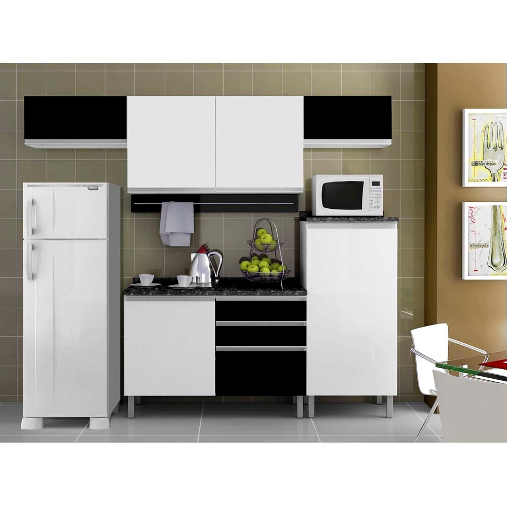 Cozinha Compacta Itatiaia Stilo 4 Pe As Branco Preto Cozinha Cozinha Compacta Itatiaia Stilo 4 Pe As Branco Preto Cozinha