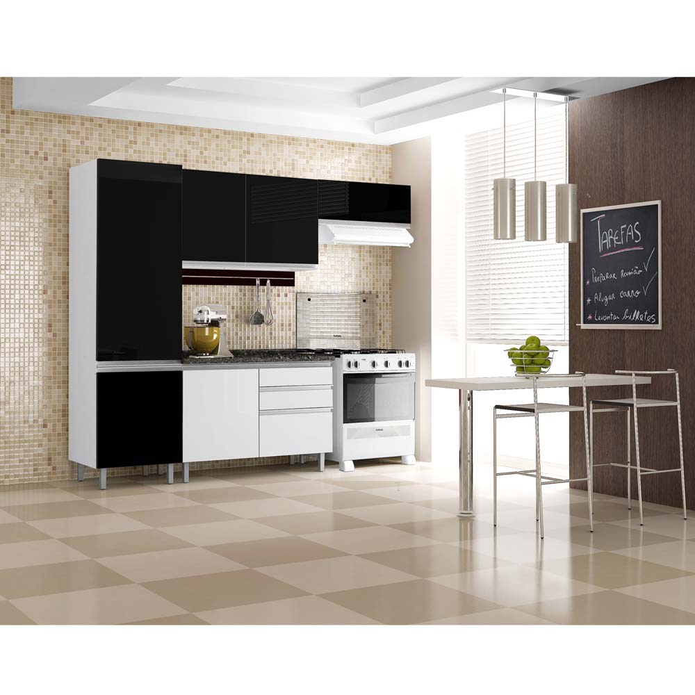 Cozinha Compacta Itatiaia Stilo 4 Pe As Preto Branco Cozinha Cozinha Compacta Itatiaia Stilo 4 Pe As Preto Branco Cozinha