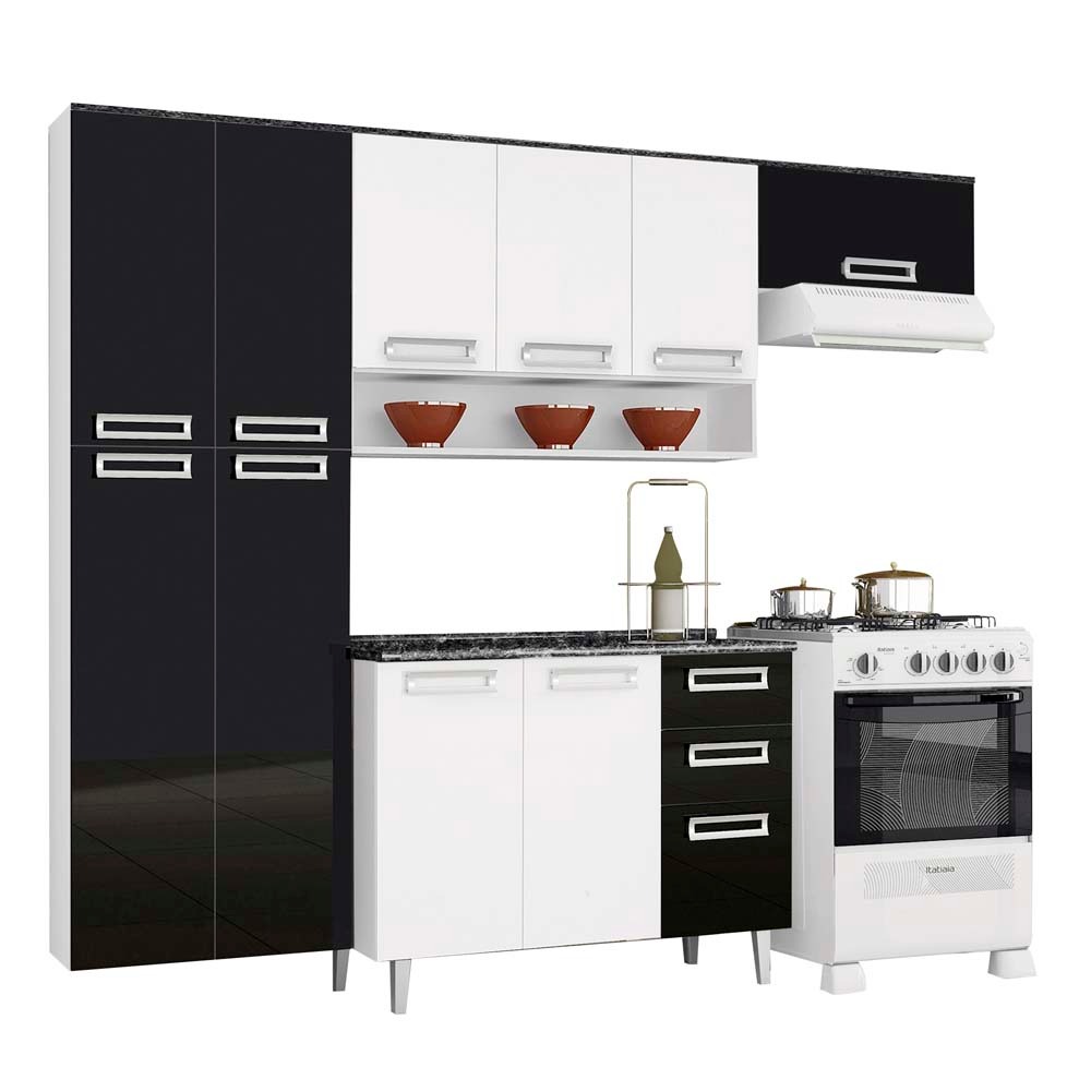 Cozinha Compacta Itatiaia Dakar 4 Pe As Branco Preto Cozinha Cozinha Compacta Itatiaia Dakar 4 Pe As Branco Preto Cozinha