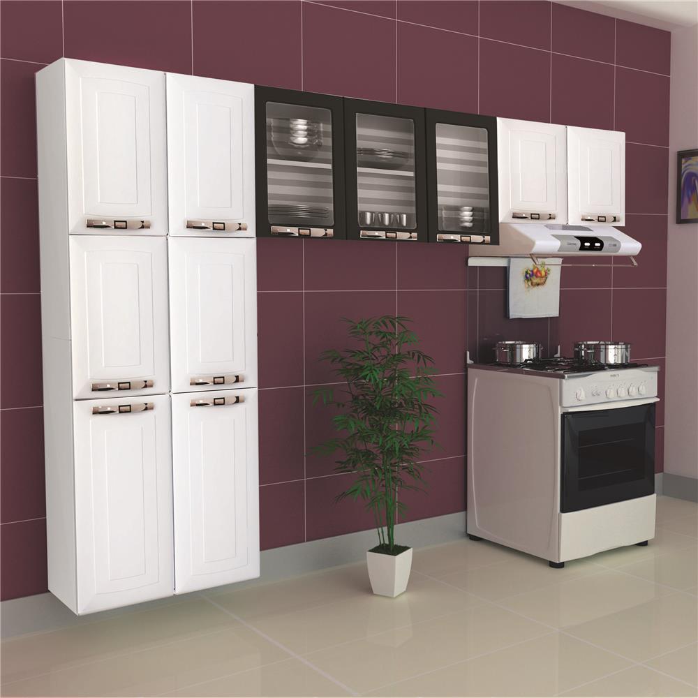 Cozinha Compacta Colormaq Class Master Com 3 Pe As Branco Preto Cozinha Compacta Colormaq Class Master Com 3 Pe As Branco Preto
