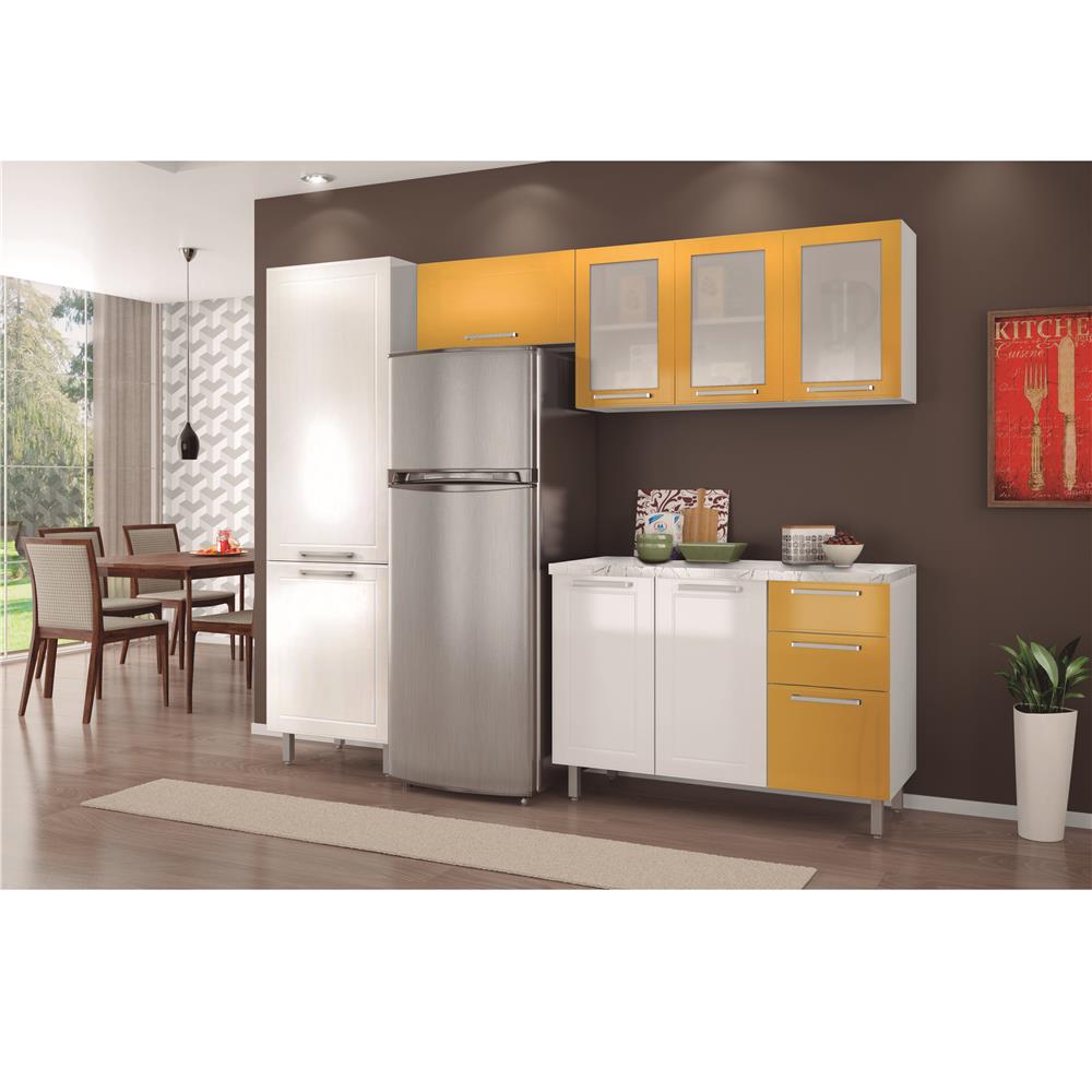 Cozinha Compacta Casamob Quadri Com 4 Pe As Branca Amarela Cozinha Compacta Casamob Quadri Com 4 Pe As Branca Amarela