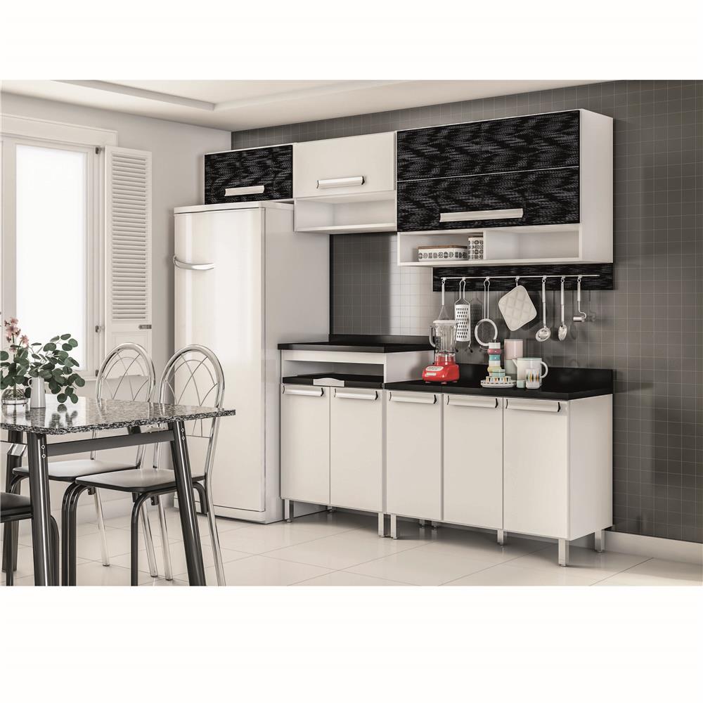 Cozinha Bartira Carla Com 8 Portas Branca Preta Mescla Cozinha Cozinha Bartira Carla Com 8 Portas Branca Preta Mescla Cozinha