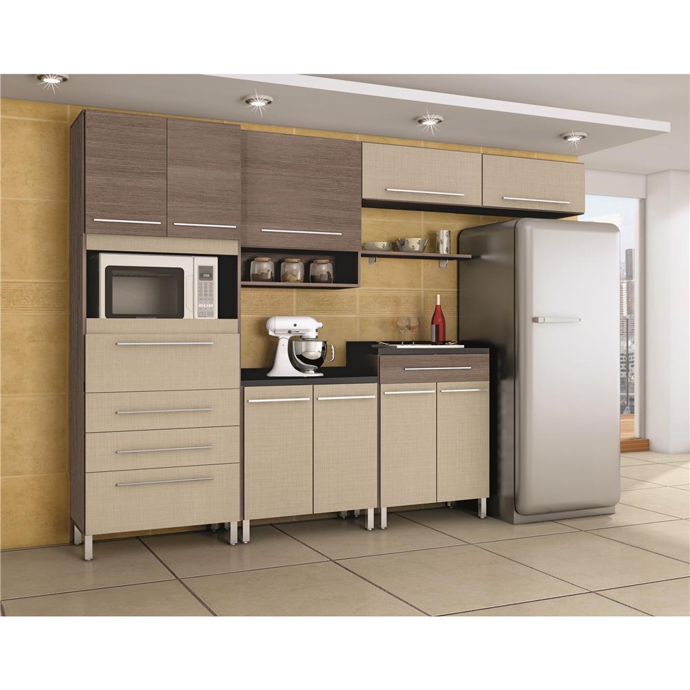 Cozinha Bartira Glamour Com 10 Portas E 4 Gavetas Madeira Twist Cozinha Bartira Glamour Com 10 Portas E 4 Gavetas Madeira Twist