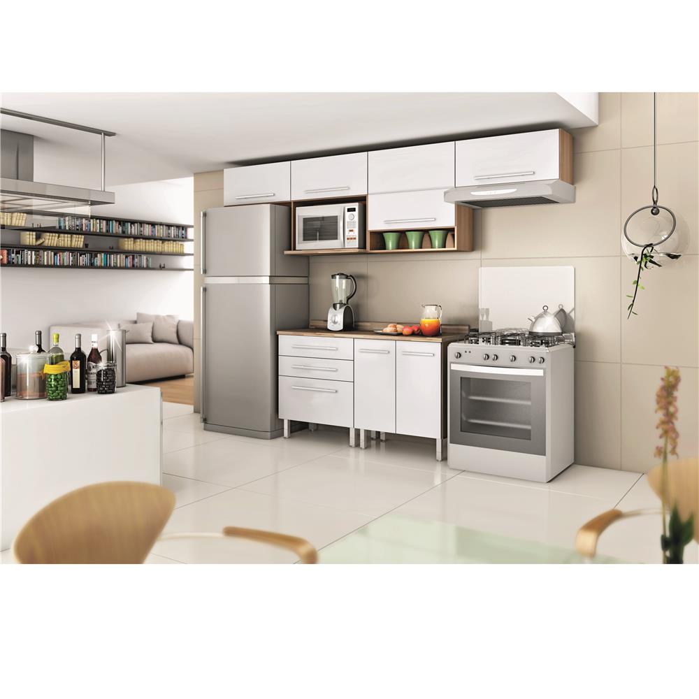 Cozinha Bartira Glamour Com 6 Portas E 3 Gavetas Branca Imbuia Cozinha Bartira Glamour Com 6 Portas E 3 Gavetas Branca Imbuia