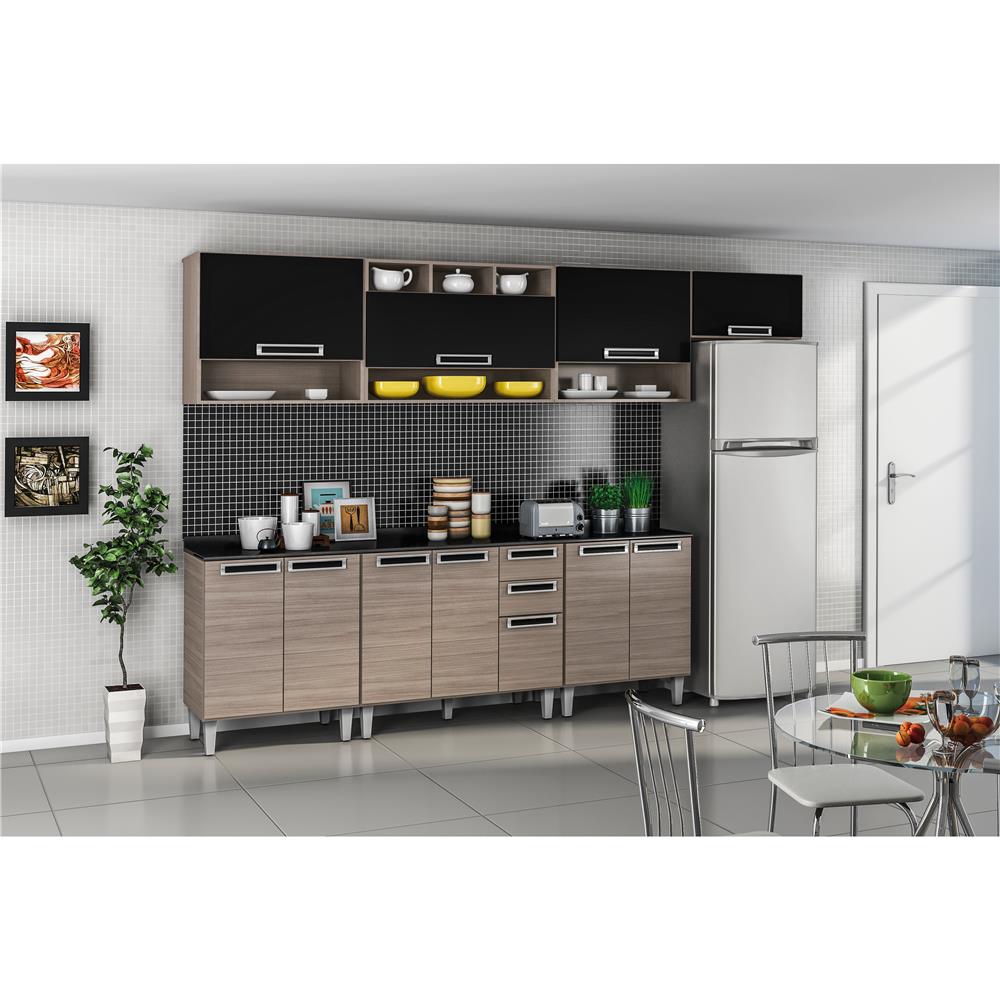 Cozinha Itatiaia Royale Com 10 Portas E 3 Gavetas Coimbra Preto Cozinha Itatiaia Royale Com 10 Portas E 3 Gavetas Coimbra Preto