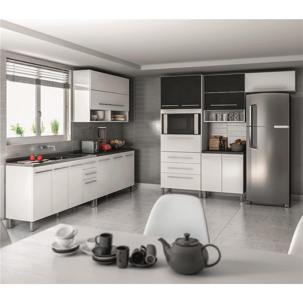 Cozinha Bartira Glamour Com 14 Portas 6 Gavetas E Pia Bella Inox Cozinha Bartira Glamour Com 14 Portas 6 Gavetas E Pia Bella Inox