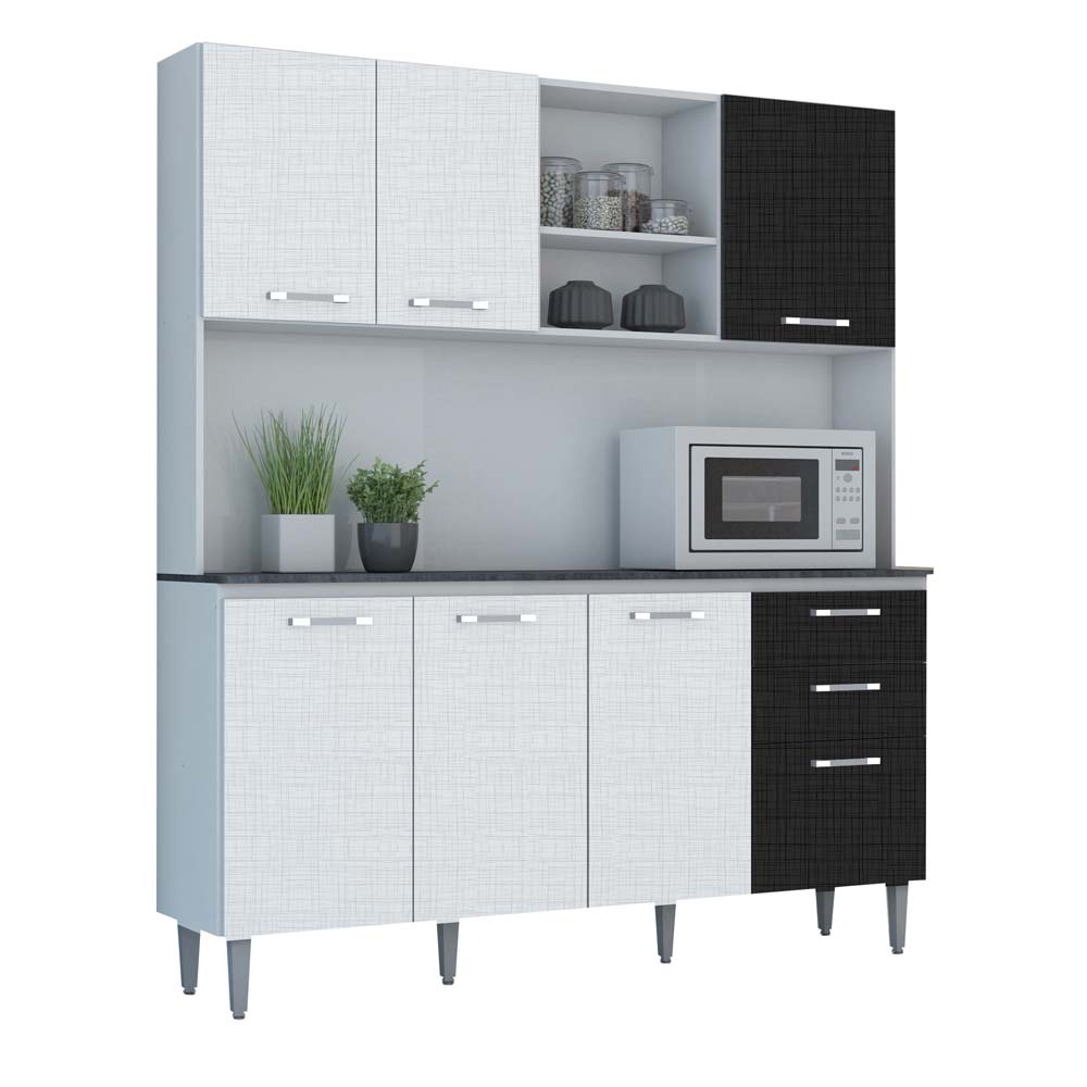 Cozinha Compacta Kits Paran N Pole Com 6 Portas E 3 Gavetas Cozinha Compacta Kits Paran N Pole Com 6 Portas E 3 Gavetas