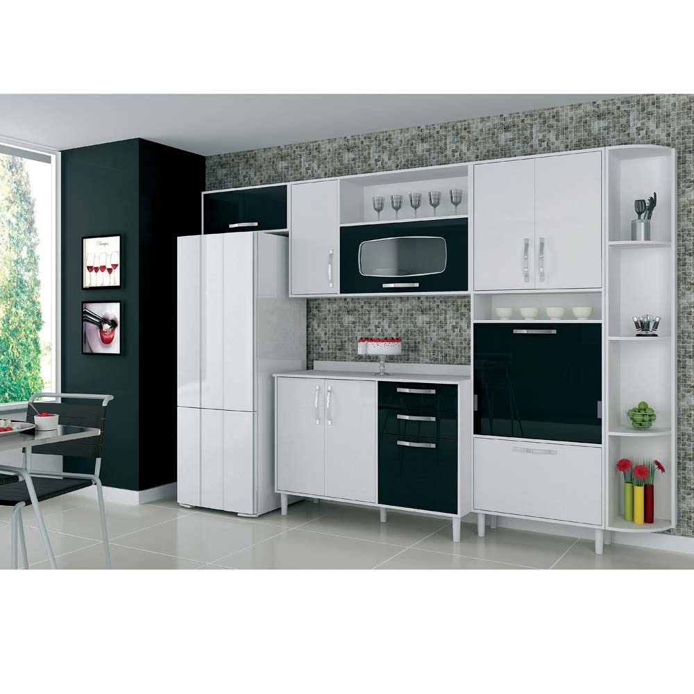Cozinha Compacta Palmeira Inaj Com 4 Pe As Branco Preto Cozinha Cozinha Compacta Palmeira Inaj Com 4 Pe As Branco Preto Cozinha