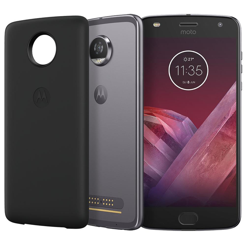 Smartphone Motorola Moto Z2 Play Power Edition Platinum 64GB, Tela 5.5'', Dual Chip, Câmera 12MP, Android 7.1, Processador Octa-Core e 4GB de RAM
