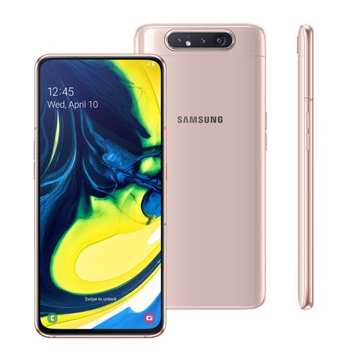 Smartphone Samsung Galaxy A80 Rose 128GB com Dual Chip, Tela Infinita de 6.7", 4G, Câmera Tripla Rotativa, Android 9.0 e Processador Octa-Core Smartphone Samsung Galaxy A80 Rose 128GB com Dual Chip, Tela Infinita de 6.7", 4G, Câmera Tripla Rotativa, Android 9.0 e Processador Octa-Core