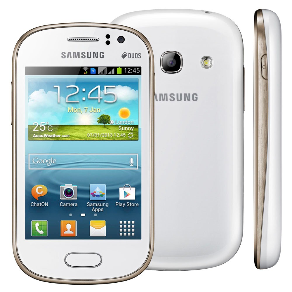 Smartphone Samsung Galaxy Fame Duos Branco com Dual Chip, Android 4.1