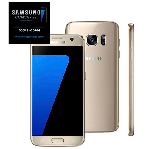 Smartphone Samsung Galaxy S7 Dourado com 32GB, Tela 5.1", Android 6.0, 4G, Câmera 12MP e Processador Octa-Core