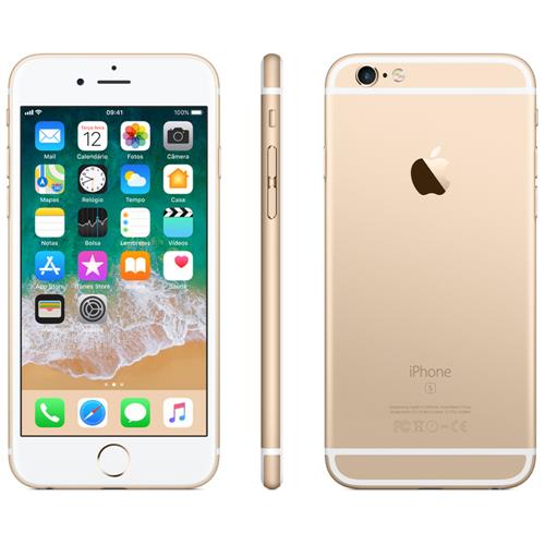 iPhone 6s Apple com 128GB, Tela 4,7” HD com 3D Touch, iOS 11, Sensor Touch ID, Câmera iSight 12MP, Wi-Fi, 4G, GPS, Bluetooth e NFC - Dourado Menor preço em iPhone 6s Apple com 128GB, Tela 4,7” HD com 3D Touch, iOS 11, Sensor Touch ID, Câmera iSight 12MP, Wi-Fi, 4G, GPS, Bluetooth e NFC - Dourado