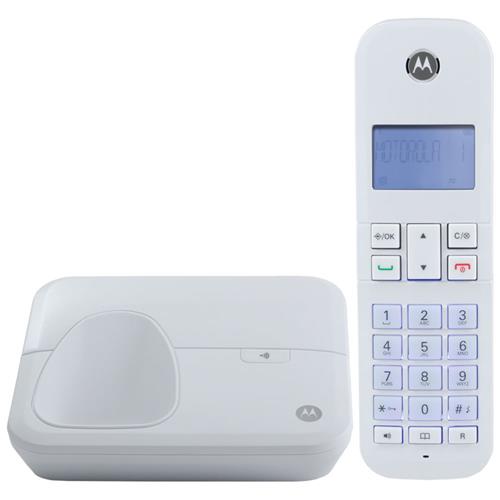 Telefone Digital sem fio Motorola MOTO4000W com Identificador de chamadas, Viva-voz, Visor e Teclado Iluminados - Branco Menor preço em Telefone Digital sem fio Motorola MOTO4000W com Identificador de chamadas, Viva-voz, Visor e Teclado Iluminados - Branco