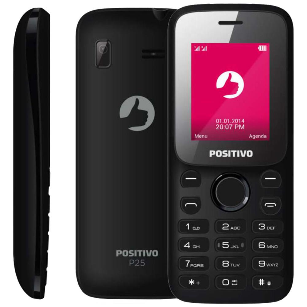 celular positivo p25 preto com tela 1 8 dual chip câmera vga