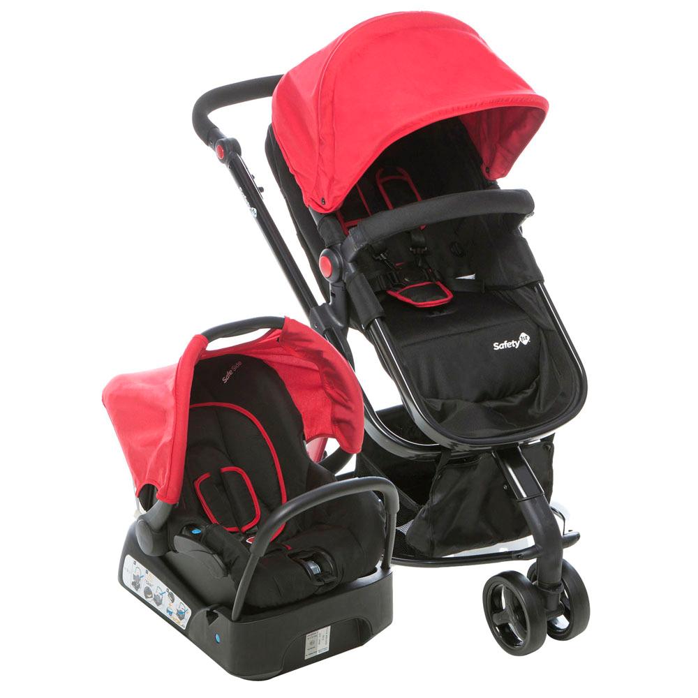 Carrinho de Bebê Travel System Mobi Vermelho Station Safety 1St
