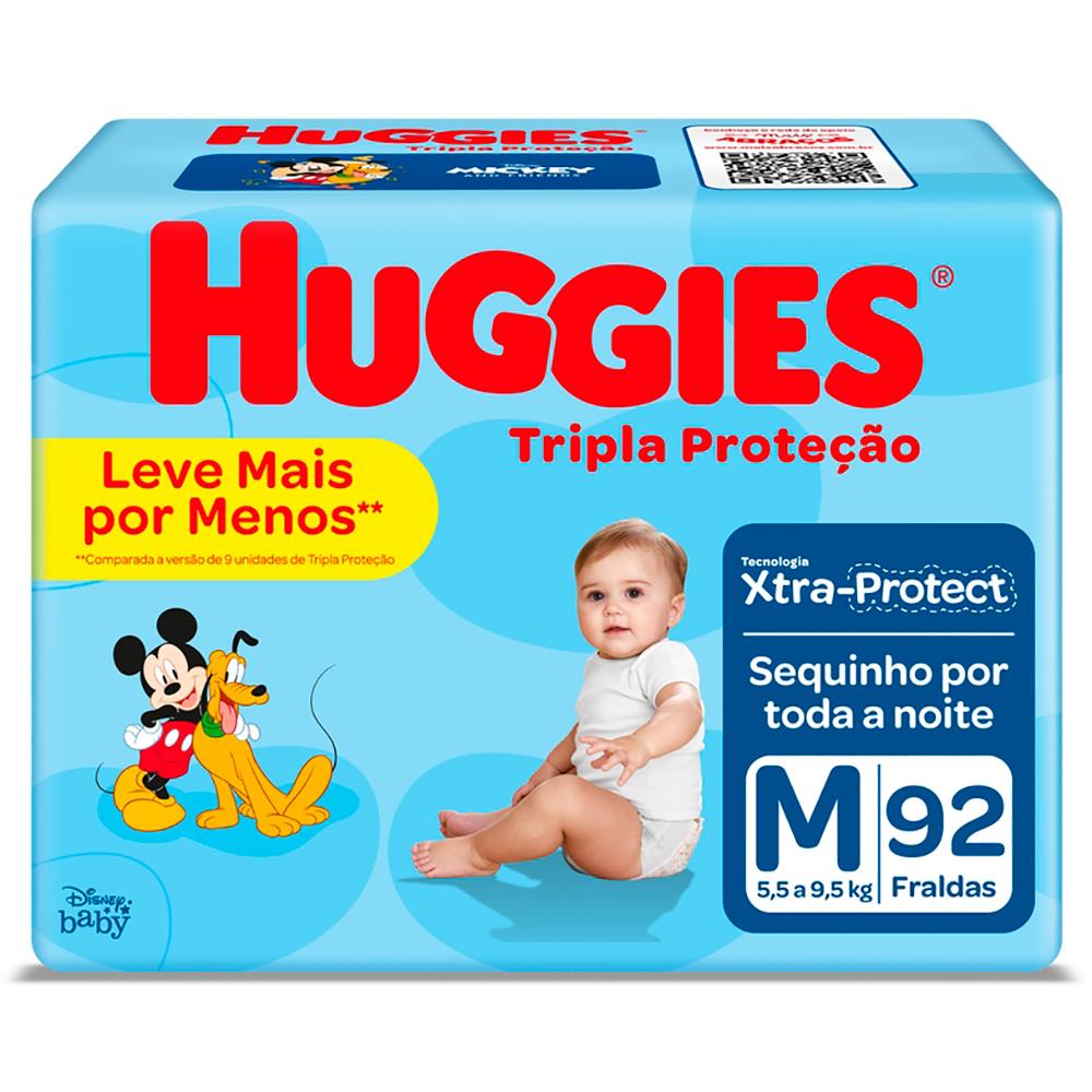 Fralda Huggies Turma da Mônica Tripla Proteção M - 92 Unidades