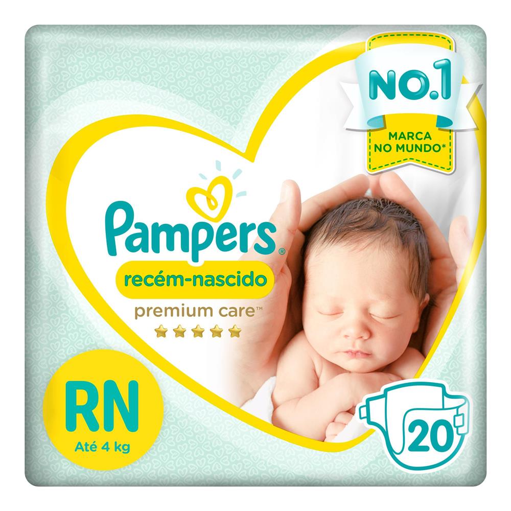 Fralda Pampers Premium Care RN - 20 Unidades - Fraldas