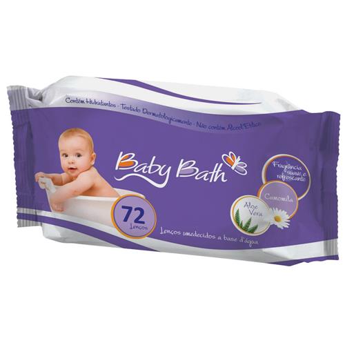 Menor preço em Lenços Umedecidos Baby Bath  Aloe Vera c/ 72 Unidades