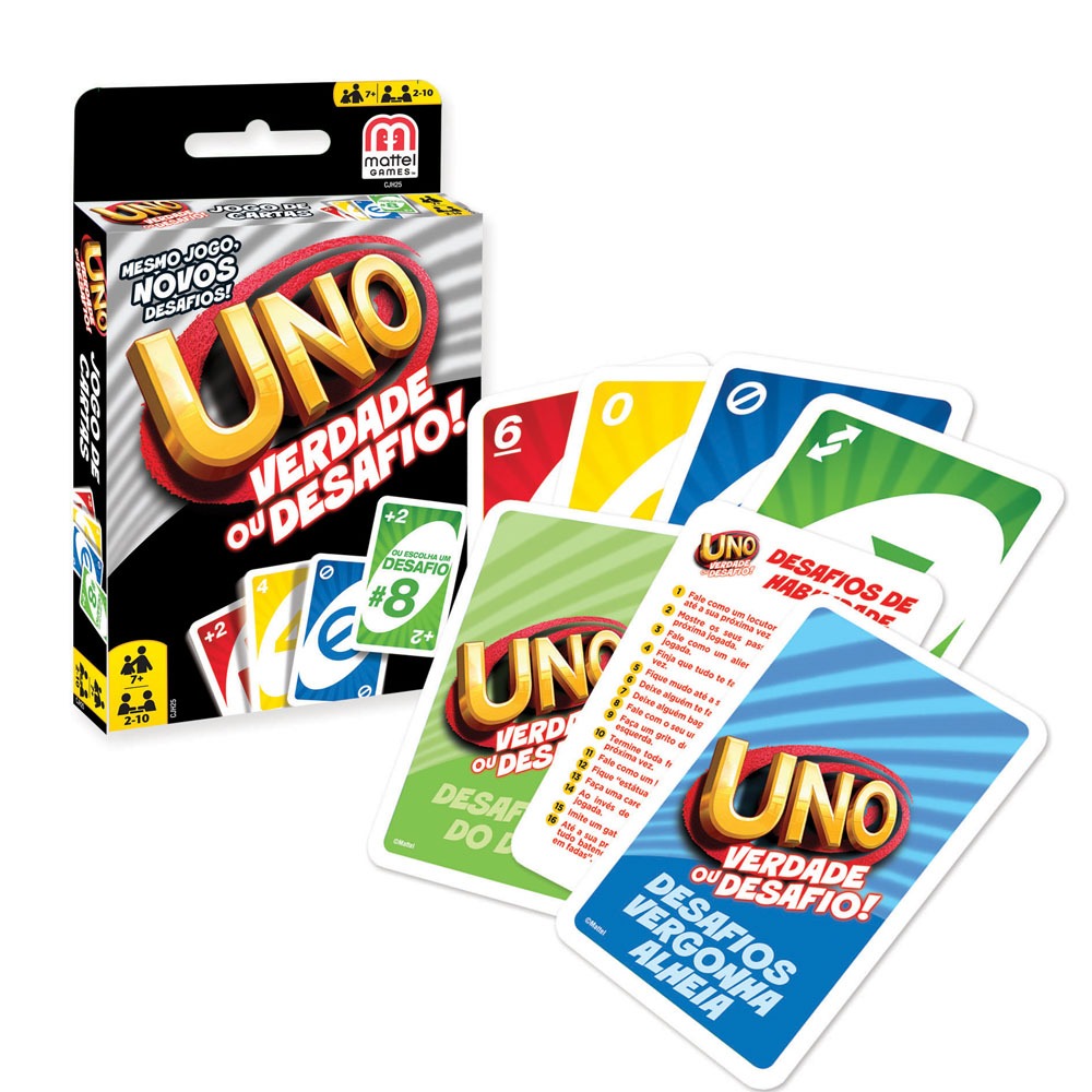 Uno Mattel Verdade ou Desafio - Cartas e Dominós no Extra 