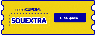A imagem mostra um cupom amarelo informando Use o Cupom SOUEXTRA
