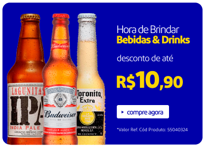 Bebidas e Drinks com desconto de até R$ 10,90