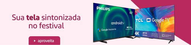 Imagem ilustrativa contendo duas televisões e a chamada 'Sua tela sintonizada no festival'