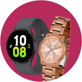 Imagem ilustrativa contendo um relógio analógico e um smartwatch