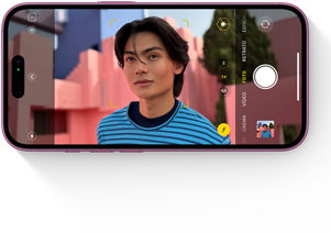 App Câmera aberto e uma fotografia é tirada no iPhone