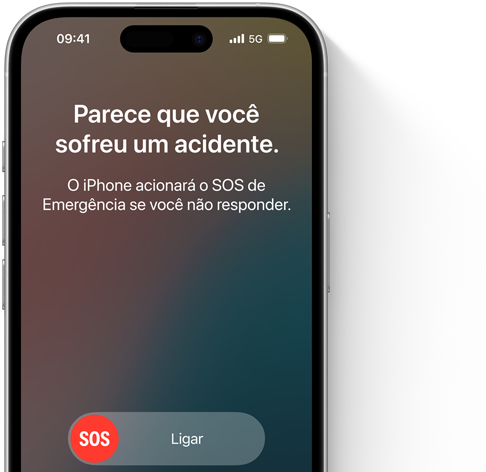 Demonstração de mensagens via satélite em um iPhone