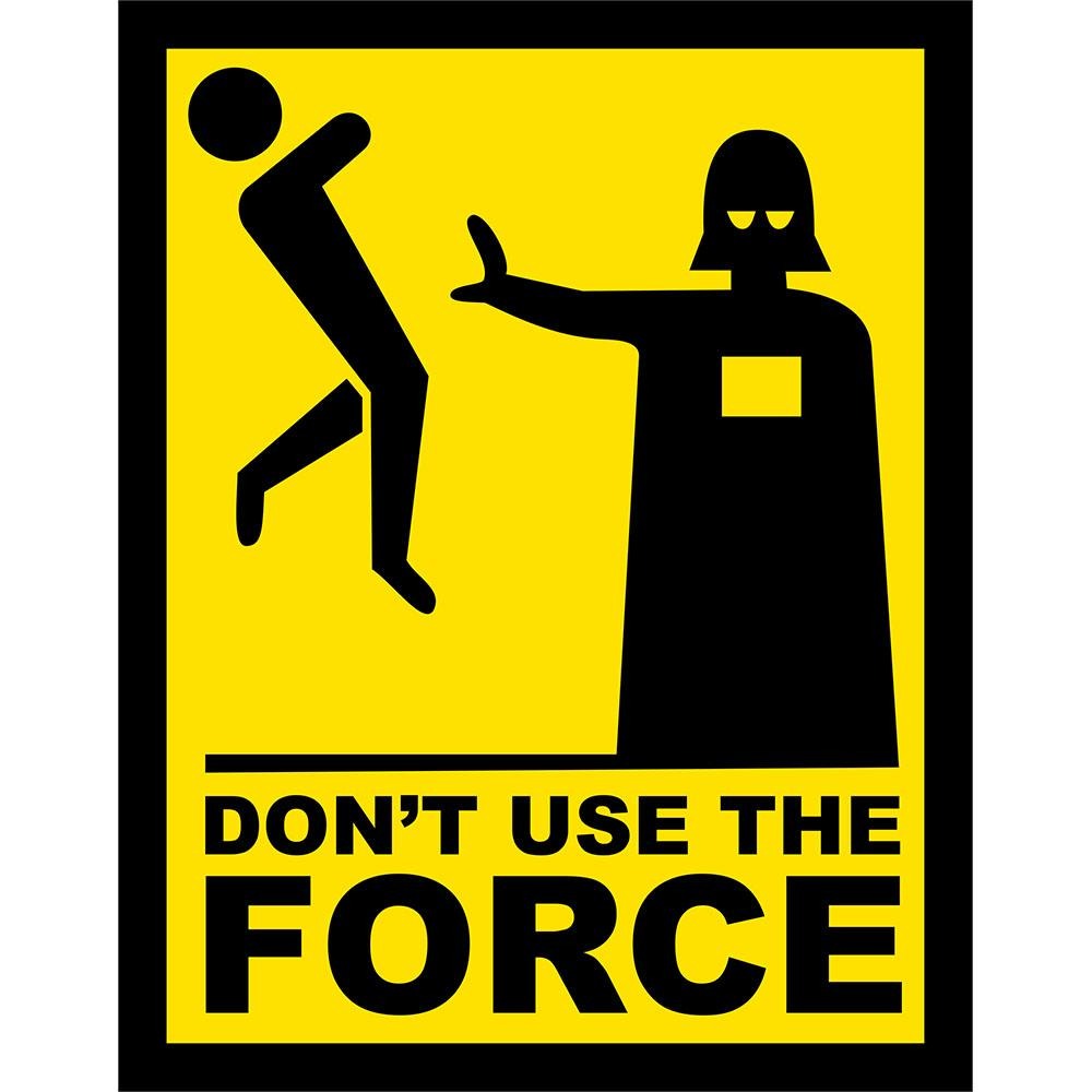 placa decorativa don t use the force legião nerd quadros e