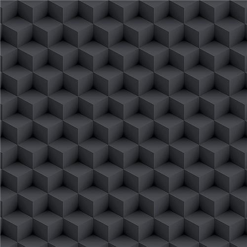 Papel De Parede Bobinex Cubo 3d Preto Papel De Parede No