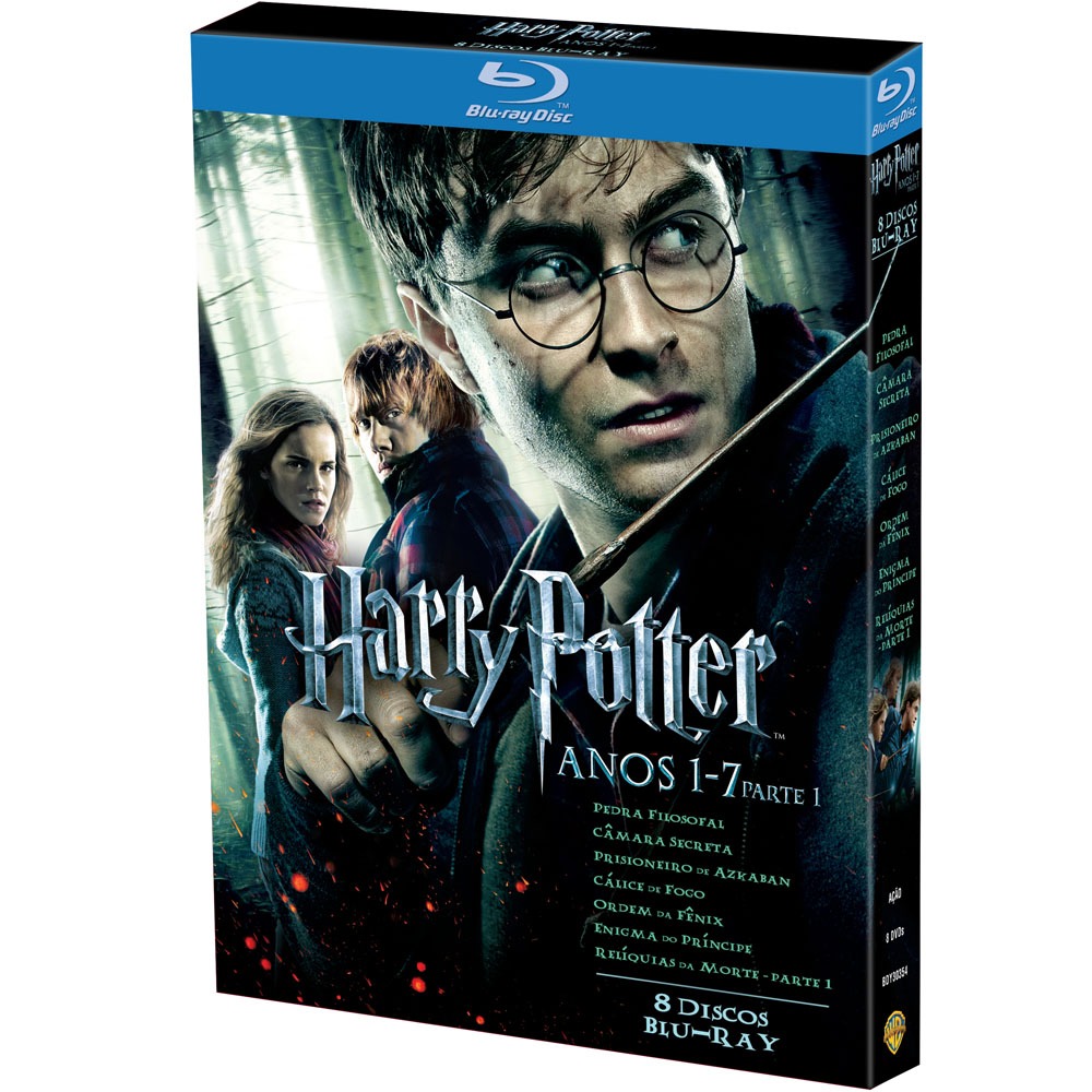 Blu-Ray - Box Coleção Harry Potter: Anos 1-7 - Parte 1 - 8 