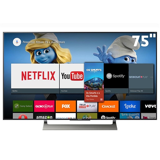 Aparelho recomendado pela Netflix Smart TV LED UHD 4K Sony BRAVIA XBR-75X905E x reality Triluminos