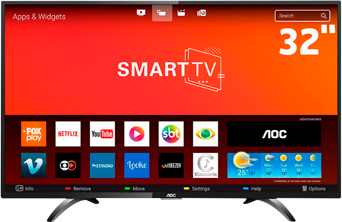 Smart TV LED 32" HD AOC LE32S5970S com Wi-Fi, Botão ...