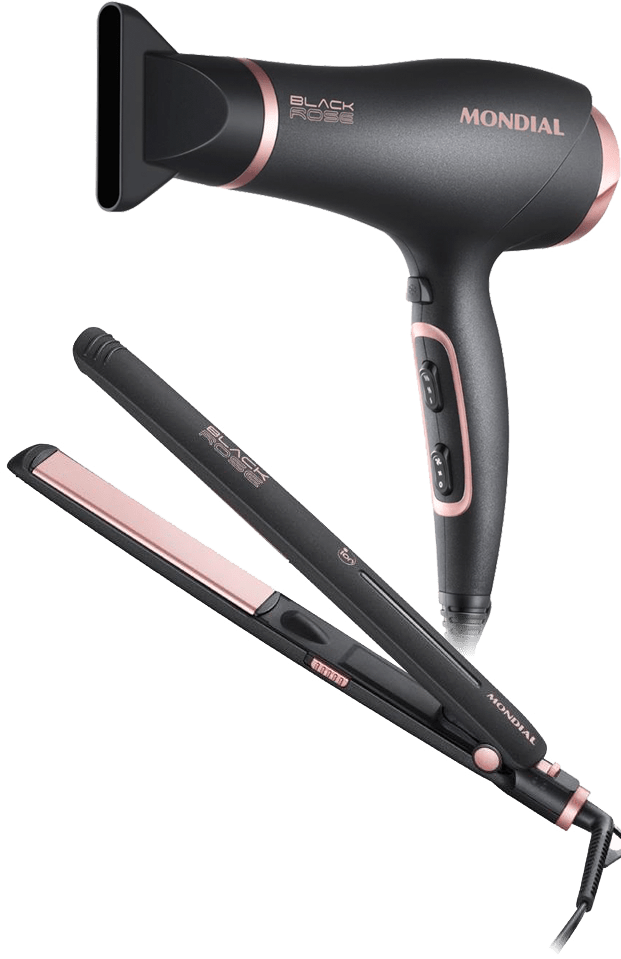 Secador e Prancha Mondial Black Rose Line KT-90 Secador e Prancha Mondial Black Rose Line KT-90