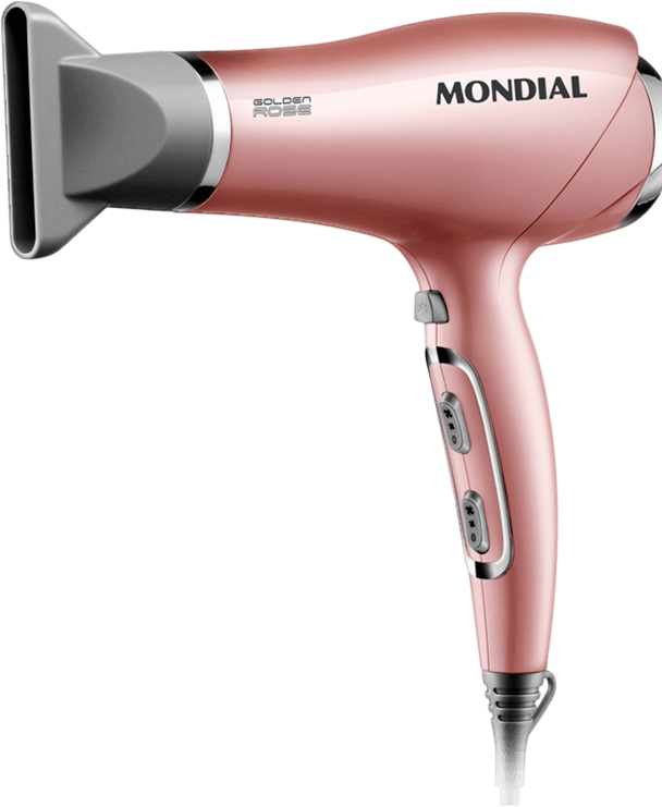 Secador com alça para pendurar e trava de segurança secador mondial Golden rose
