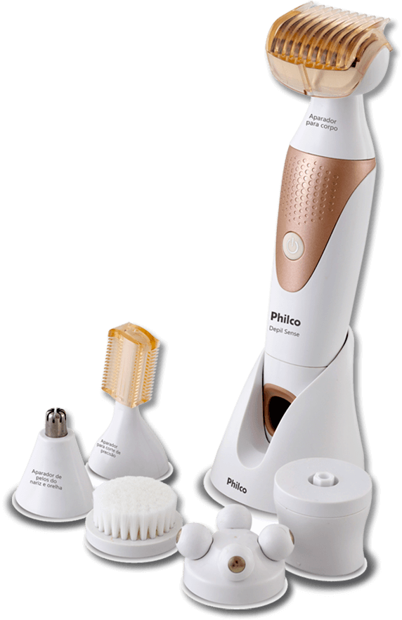 Ajuda na manutenção de quem faz depilação a laser Aparador Pelos Philco Depil Sense Esfoliante Massageador