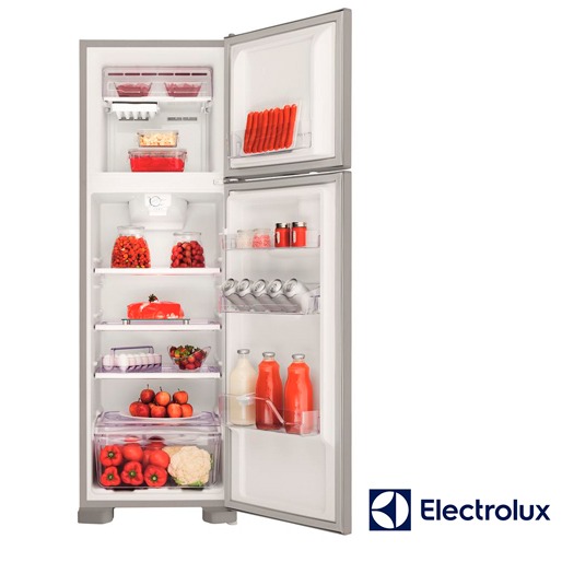 Prateleiras e gavetão Refrigerador Electrolux DF35X Compartimentos