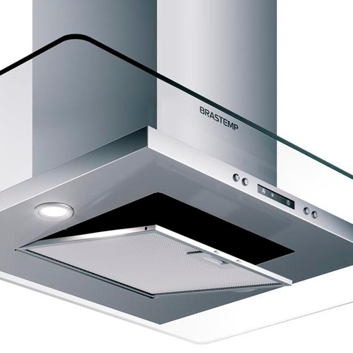 Para fogões de 5 e 6 bocas Coifa Brastemp BAV10AR 100cm Exaustor Depurador Iluminação LED