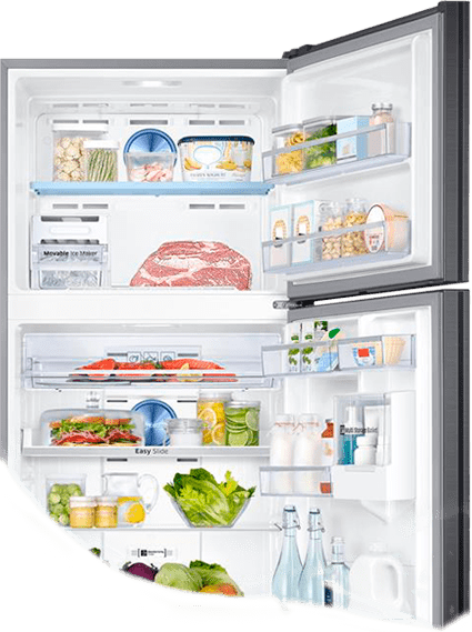 Com as tecnologias Power Cool e Power Freeze, você consegue gelar tudo com maior rapidez Refrigerador Samsung Power Cool e Power Freeze