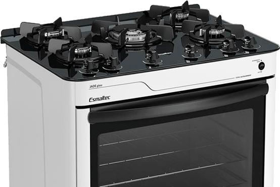 Forno com 2 prateleiras e luz interna Fogão Esmaltec Jade Glass forno