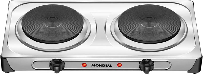 Fogão Elétrico Mondial Fast Cook Due FE-03 com 2 Chapas de Aquecimento |  Extra