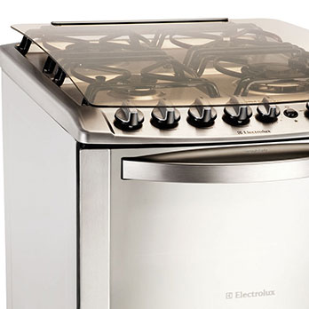 fogão Electrolux quatro bocas Celebrate 56DTX Inox detalhe